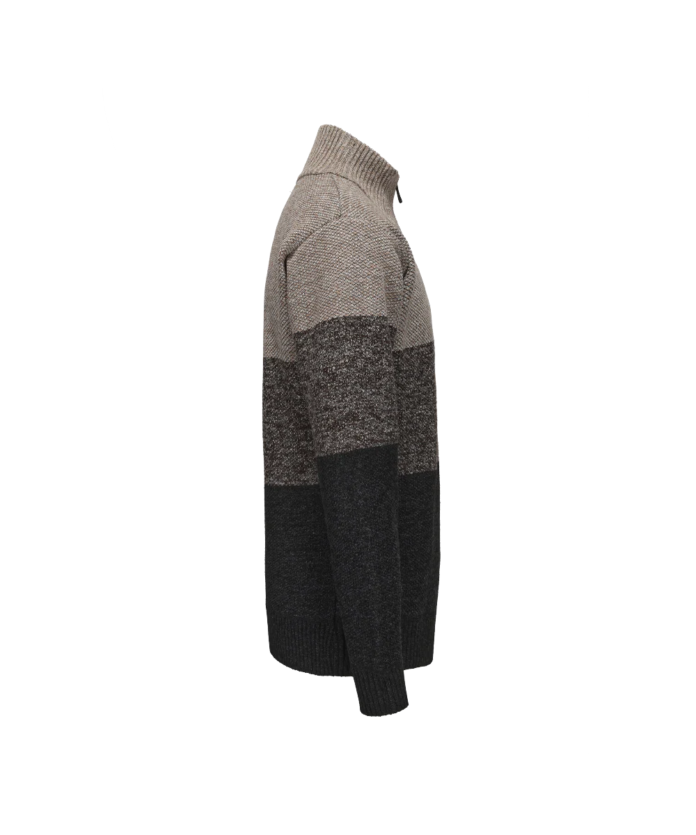 Men's Henley Mock Neck 3-color Knitted Sweater - Image 3