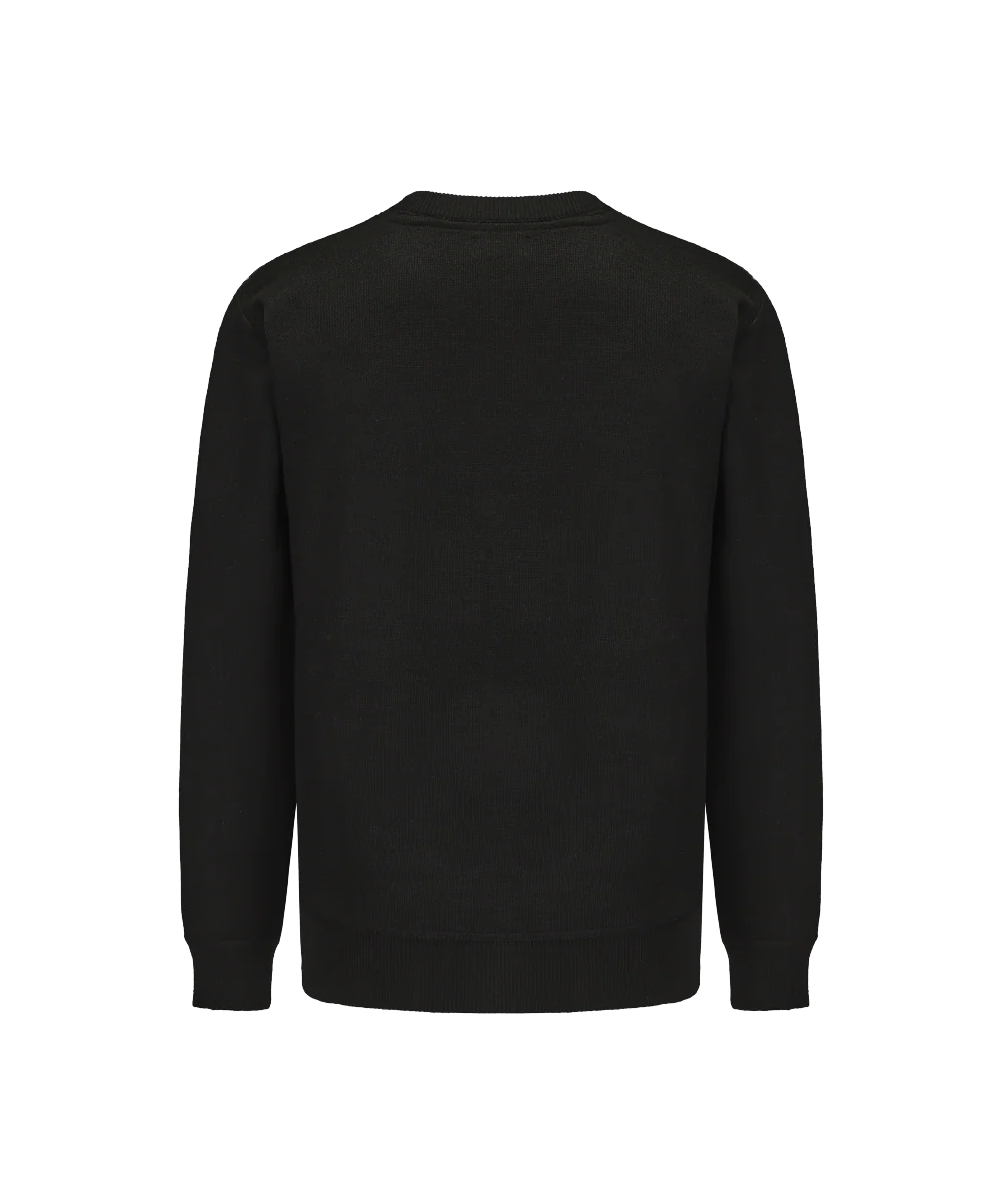 Men's Crew Neck Plaid Line Knitted Sweater - Image 2
