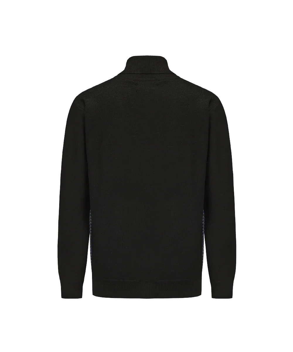 Men's Mock Neck Diamond Knitted Sweater - Image 2