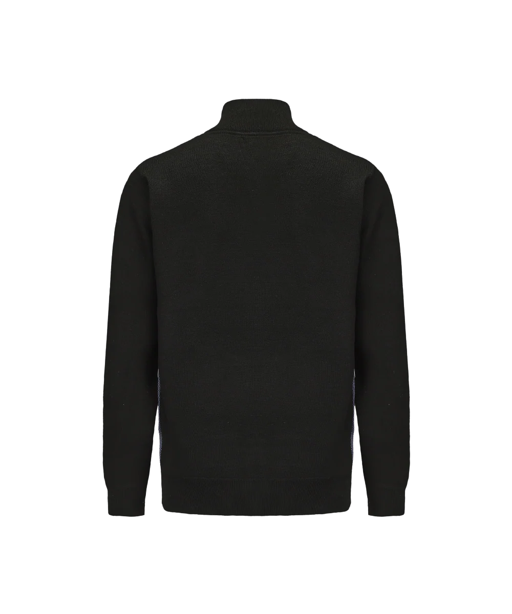 Men's Henley Mock Neck Argyle Knitted Sweater - Image 2