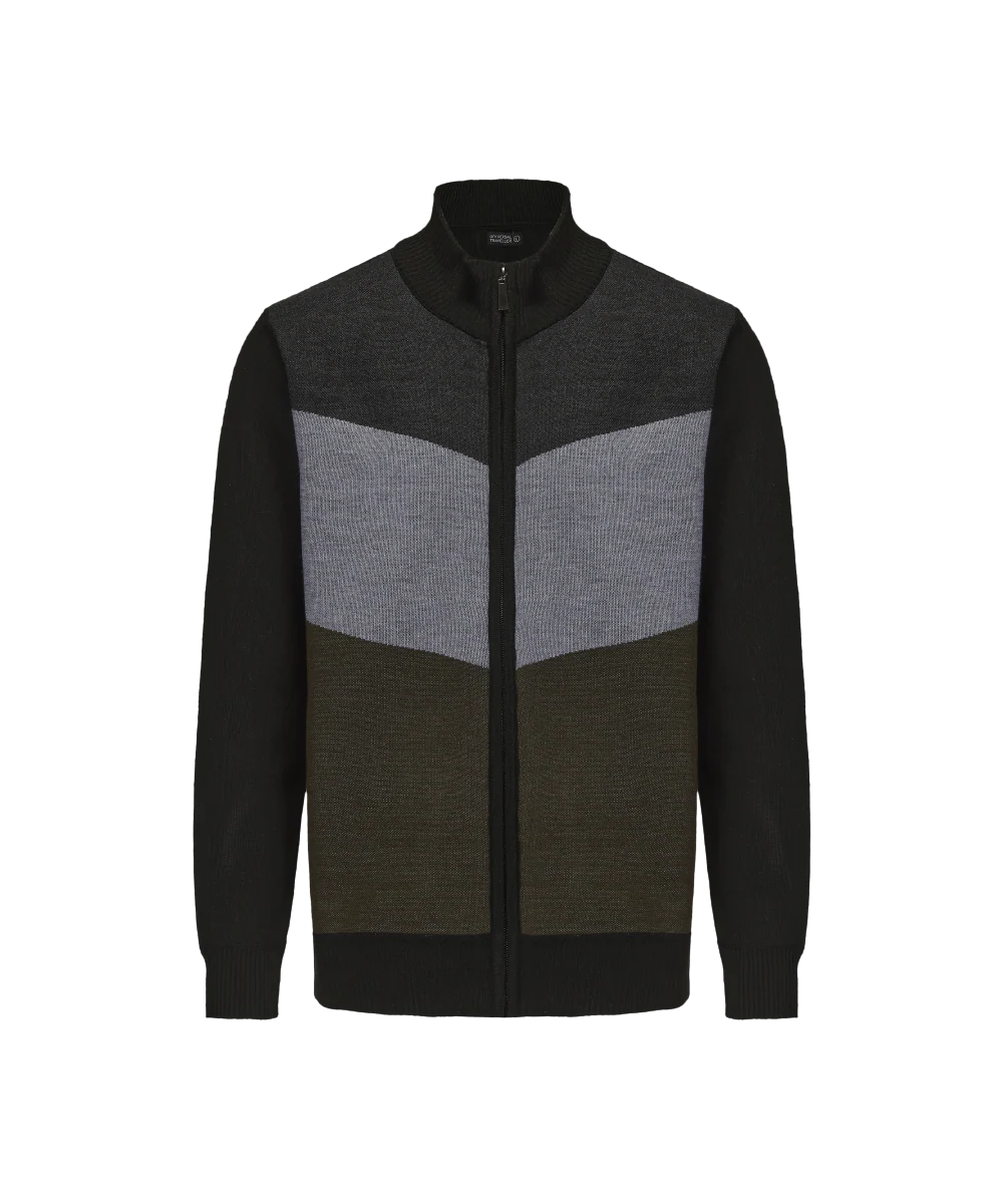 Men's Mock Neck Arrow Pattern Knitted Sweater