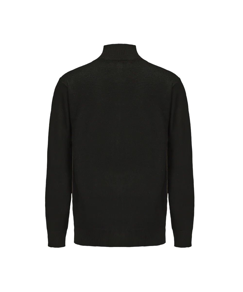 Men's Mock Neck Arrow Pattern Knitted Sweater - Image 2