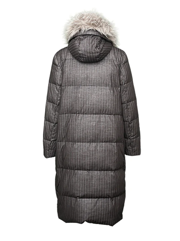 Women's Oversized Pin Stripes Down Jacket - Image 2