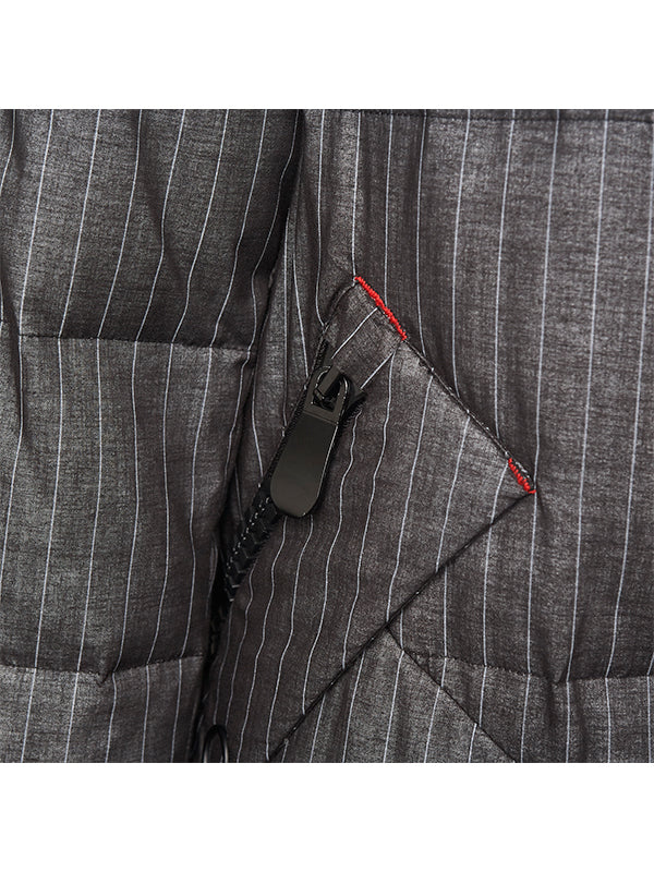 Women's Oversized Pin Stripes Down Jacket - Image 4