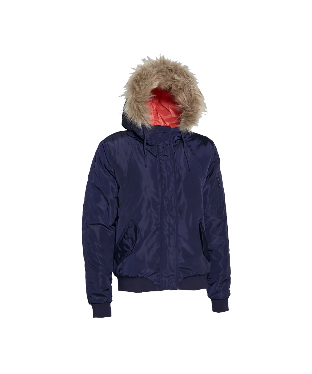 Women’s Padded Jacket With Faux Fur Trim