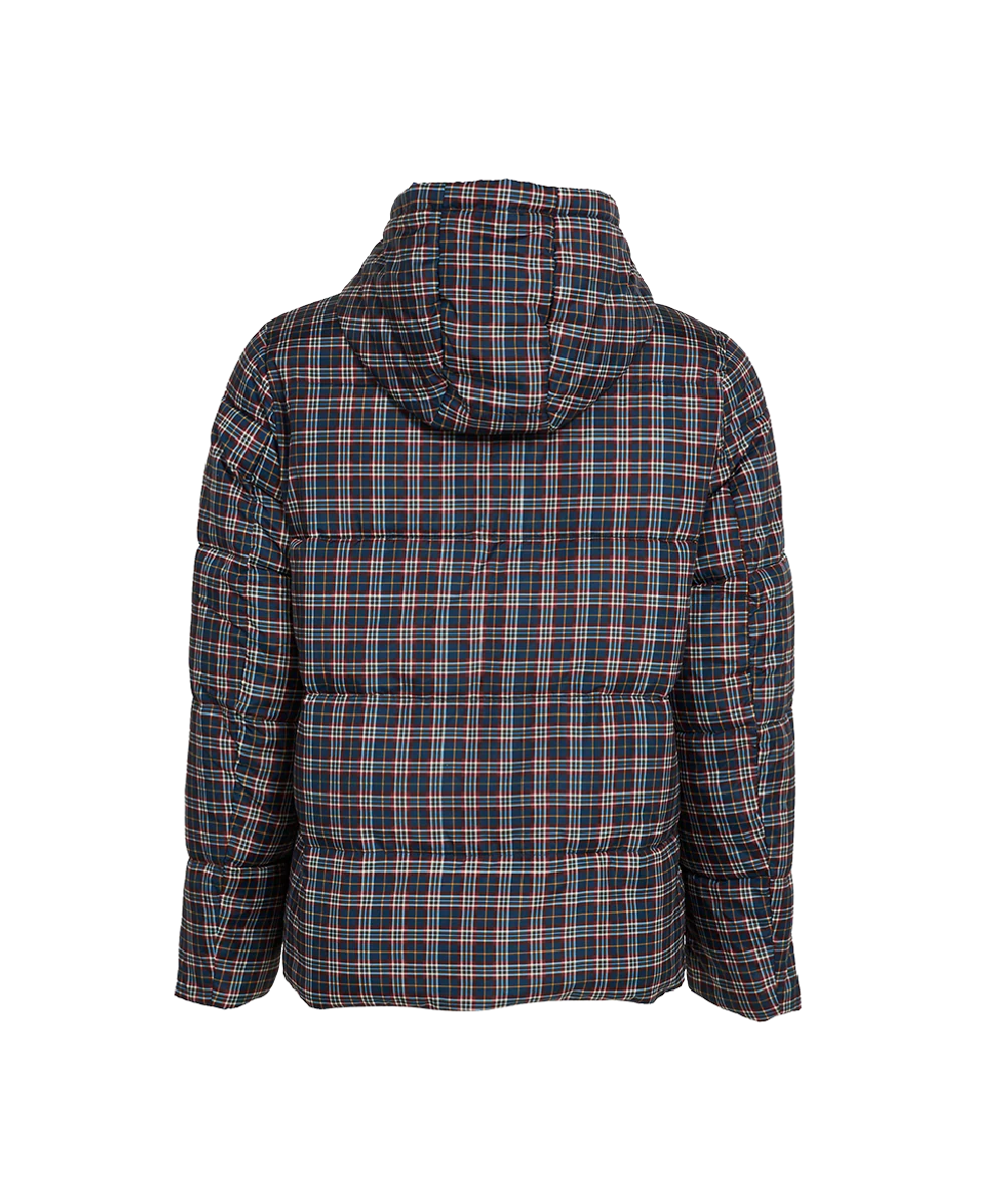 Padding Jacket with Checks Print - Image 2