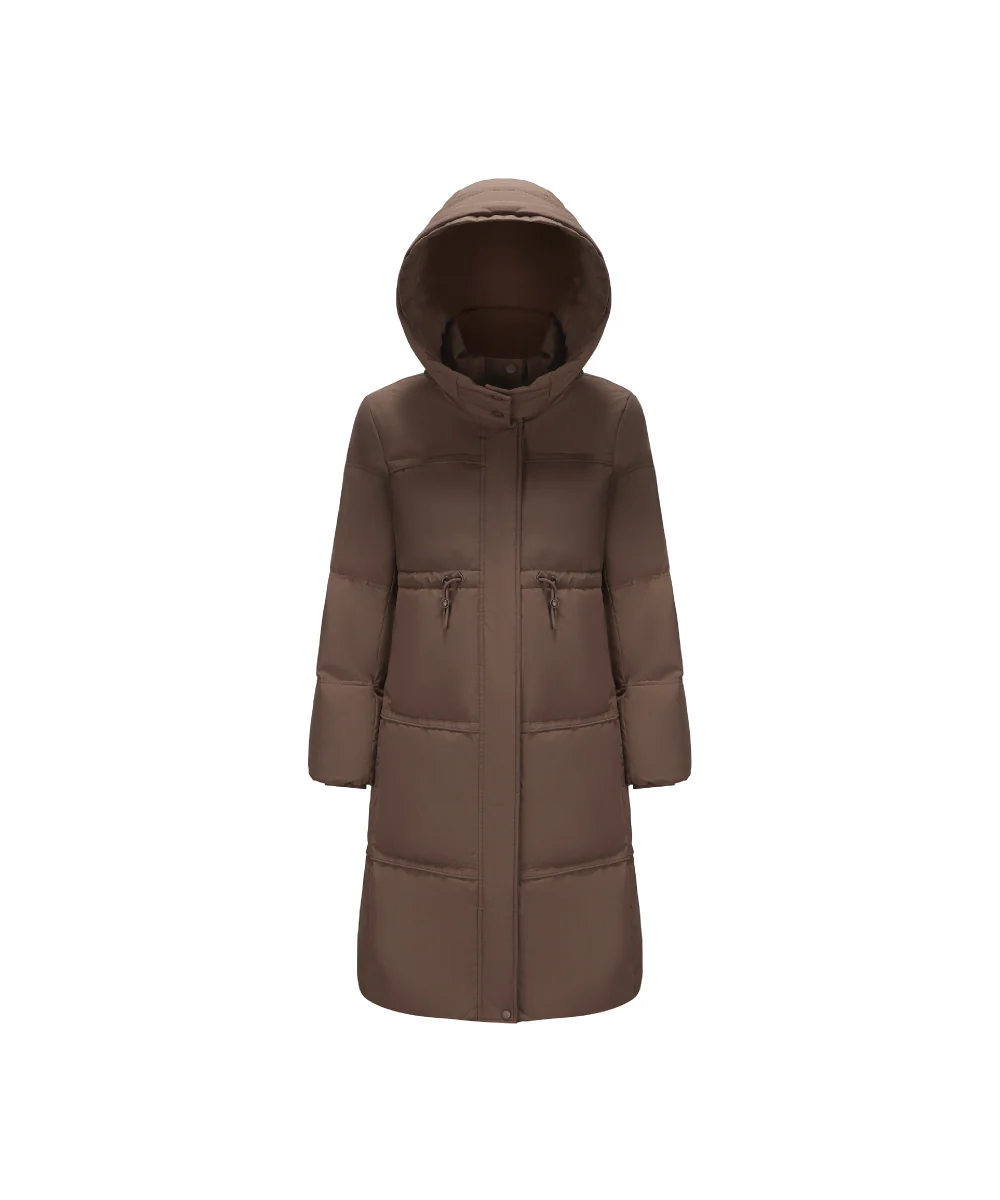 Plush Faux Fur-Trimmed Hood Mid-Length Down Jacket - DJW 25024 - Image 7