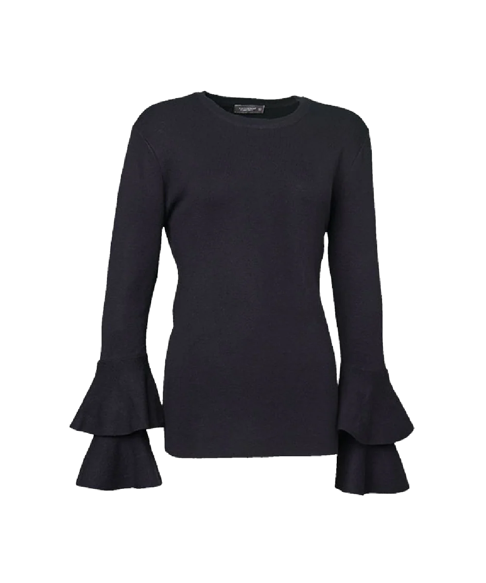 Women's Trumpet Ruffle Sleeves Knitted Sweater