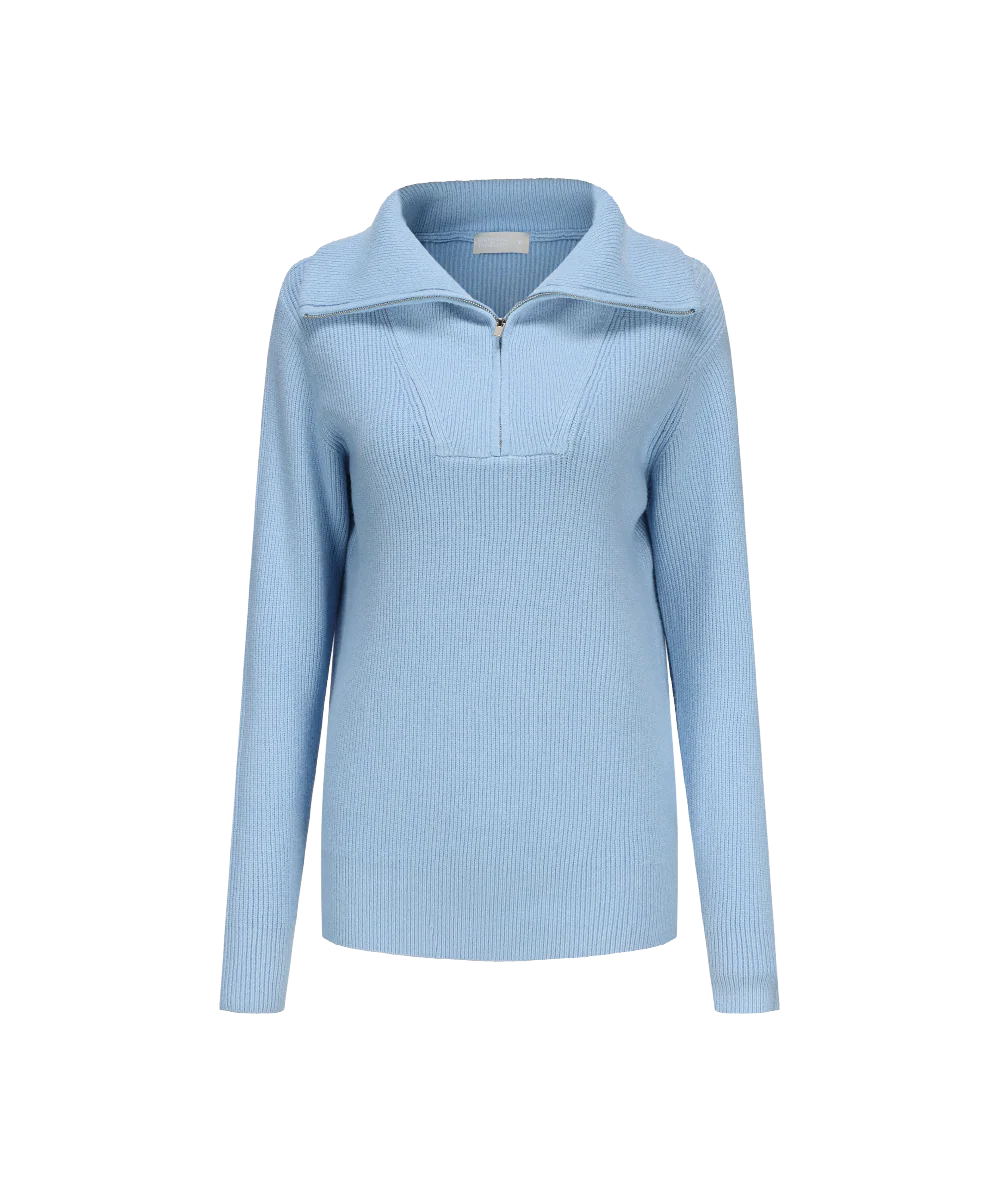 Women's Henley Mock Neck Knitted Sweater KSW23125