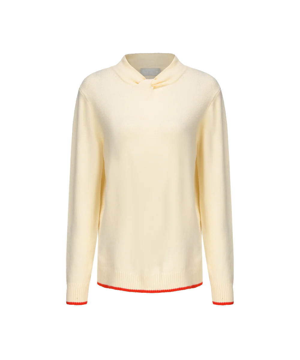 Women's Draped Collar Knitted Sweater