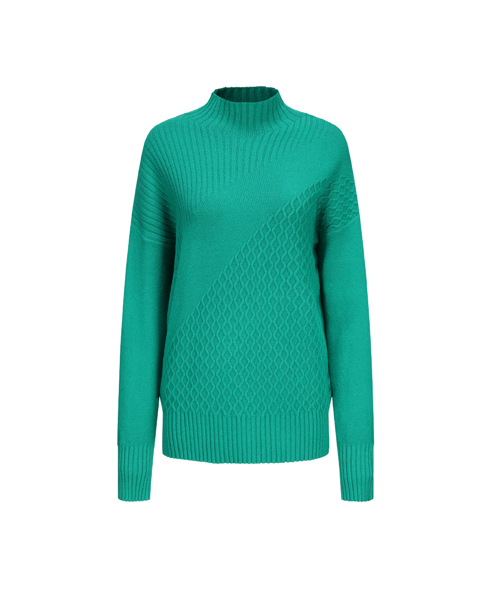 Women's Mock Neck Knitted Sweater KSW23123 - Image 2