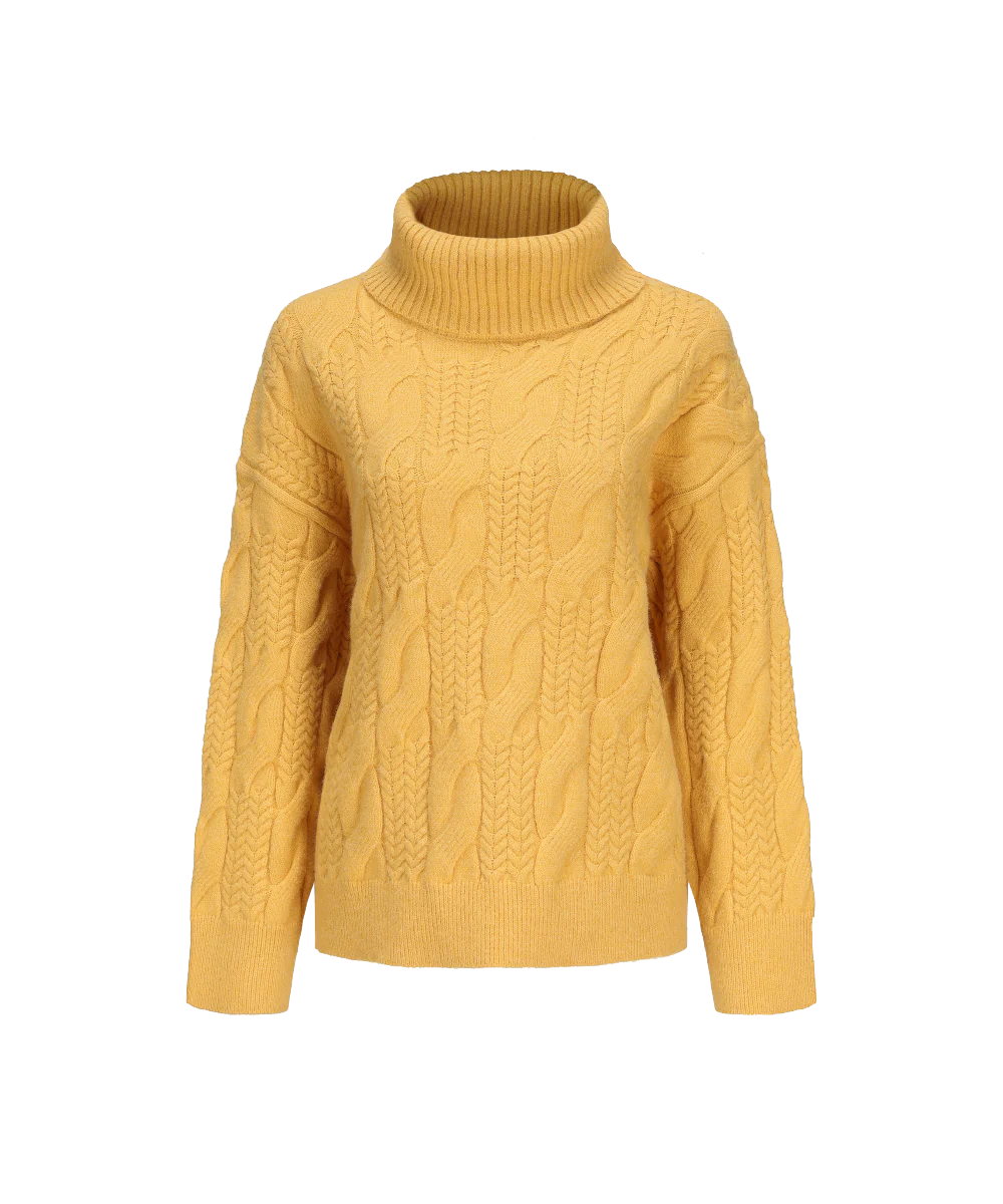 Women's Turtleneck Chunky Cable Knit Knitted Sweater KSW23124 - Image 2