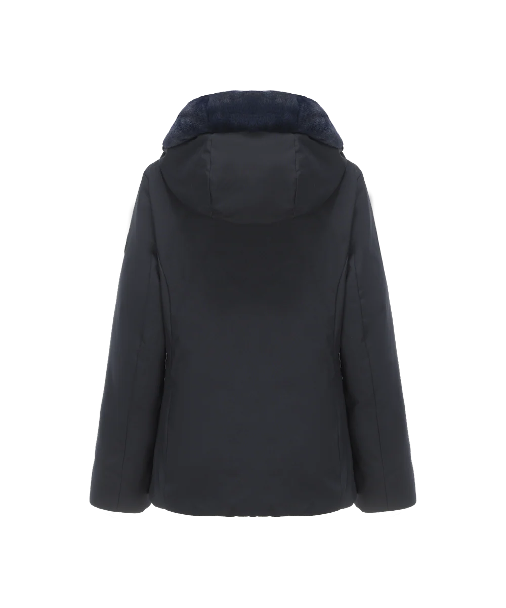 Women's Down Jacket with Faux Fur Hoodie - Image 4