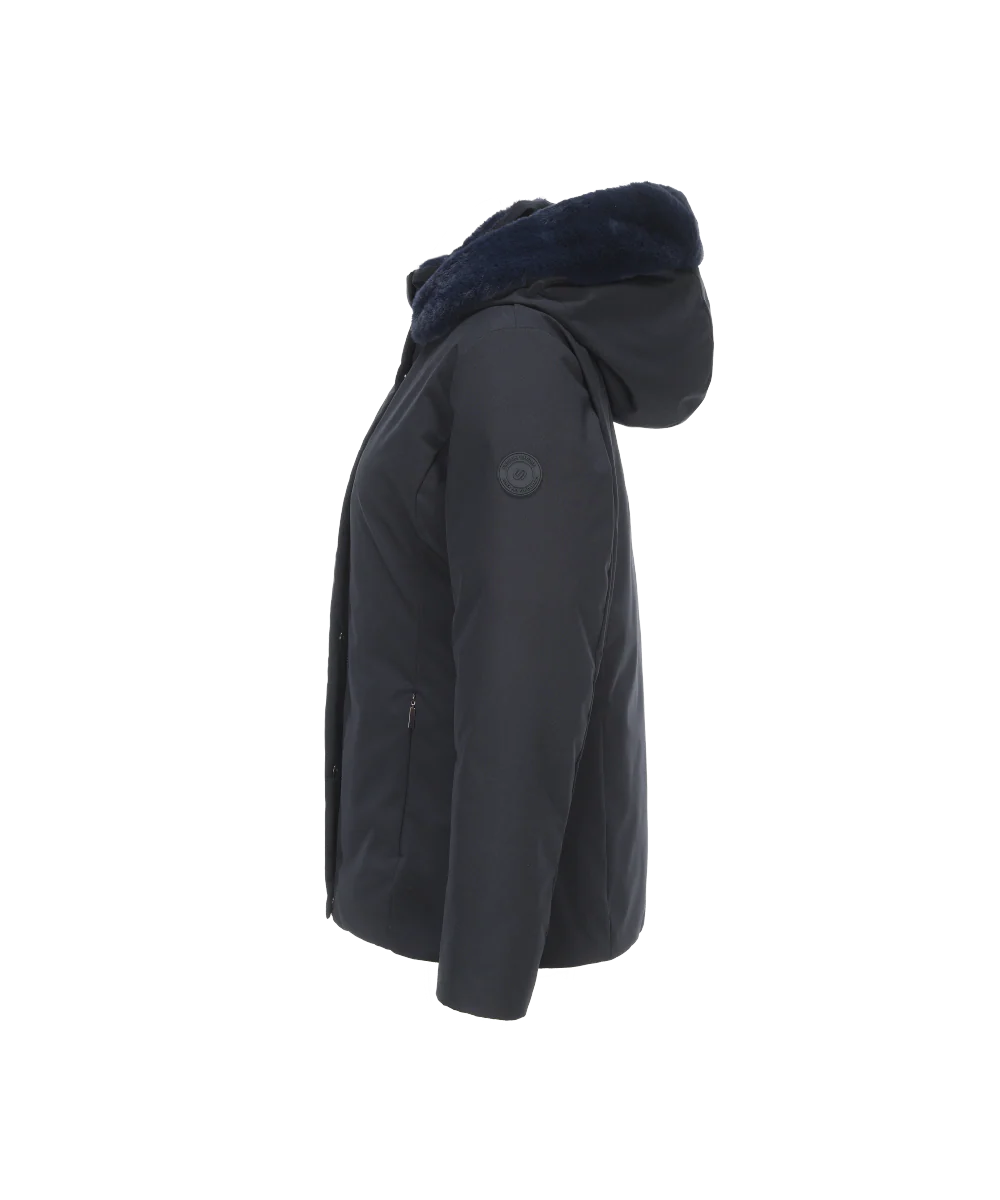 Women's Down Jacket with Faux Fur Hoodie - Image 5