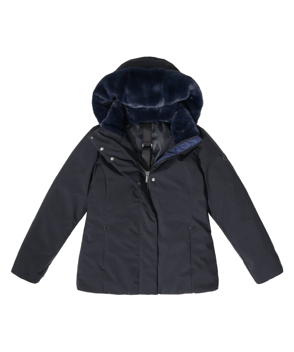Women's Down Jacket with Faux Fur Hoodie - Image 6