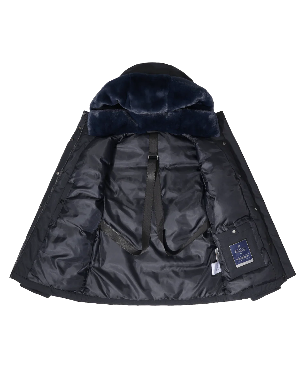 Women's Down Jacket with Faux Fur Hoodie - Image 7