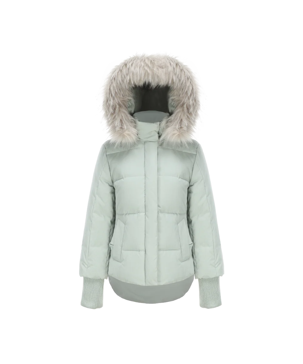 Women's Down Jacket with Curved Hem - Image 3
