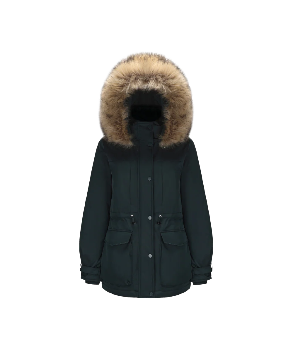 Women's Luxurious Faux Fur Hood Down Jacket - Image 10