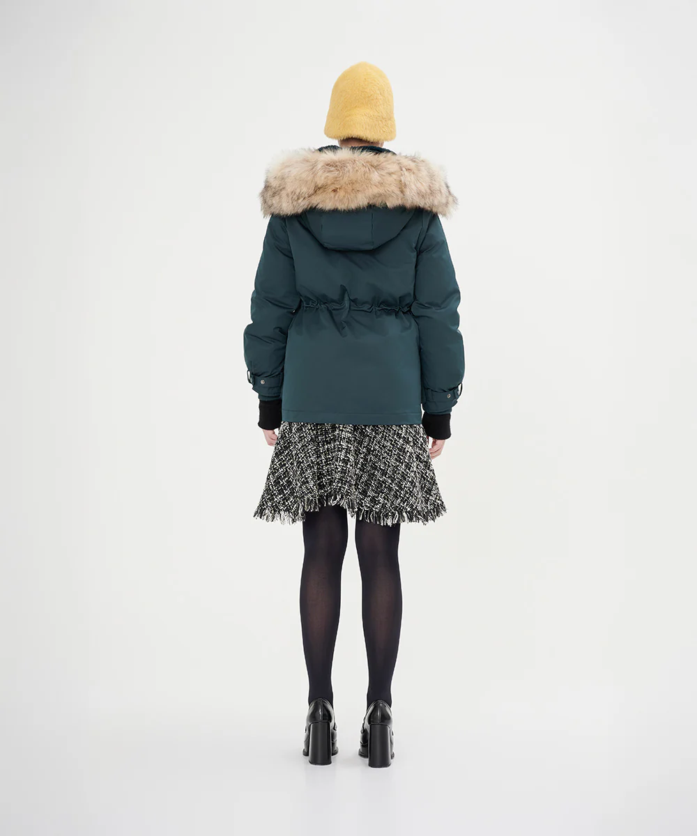 Women's Luxurious Faux Fur Hood Down Jacket - Image 2