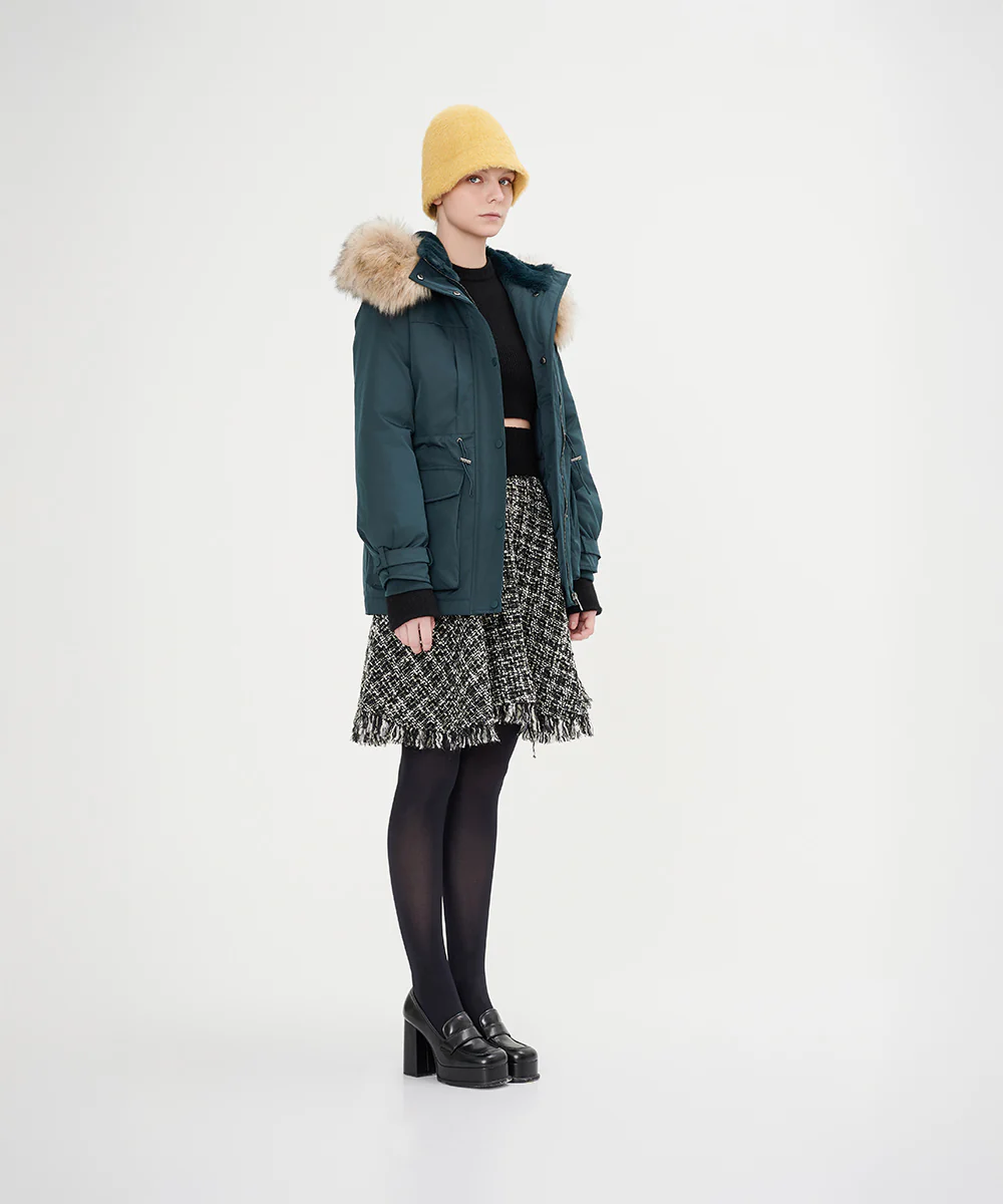 Women's Luxurious Faux Fur Hood Down Jacket - Image 4