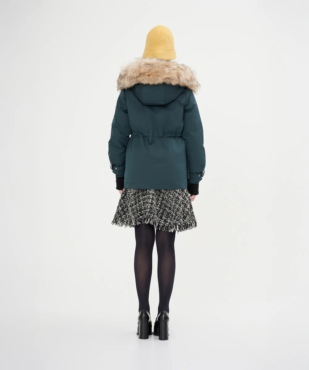 Women's Luxurious Faux Fur Hood Down Jacket - Image 5