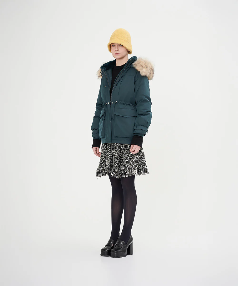Women's Luxurious Faux Fur Hood Down Jacket - Image 7