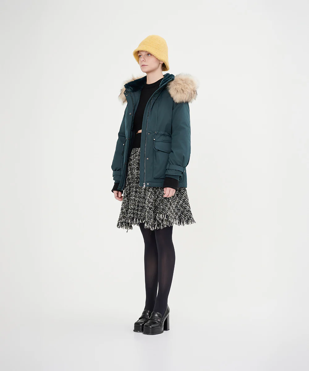 Women's Luxurious Faux Fur Hood Down Jacket - Image 9