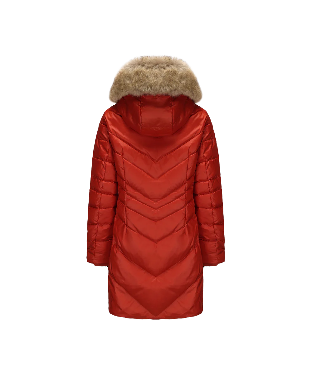 Women's Chevron Quilted Down Jacket - Image 10