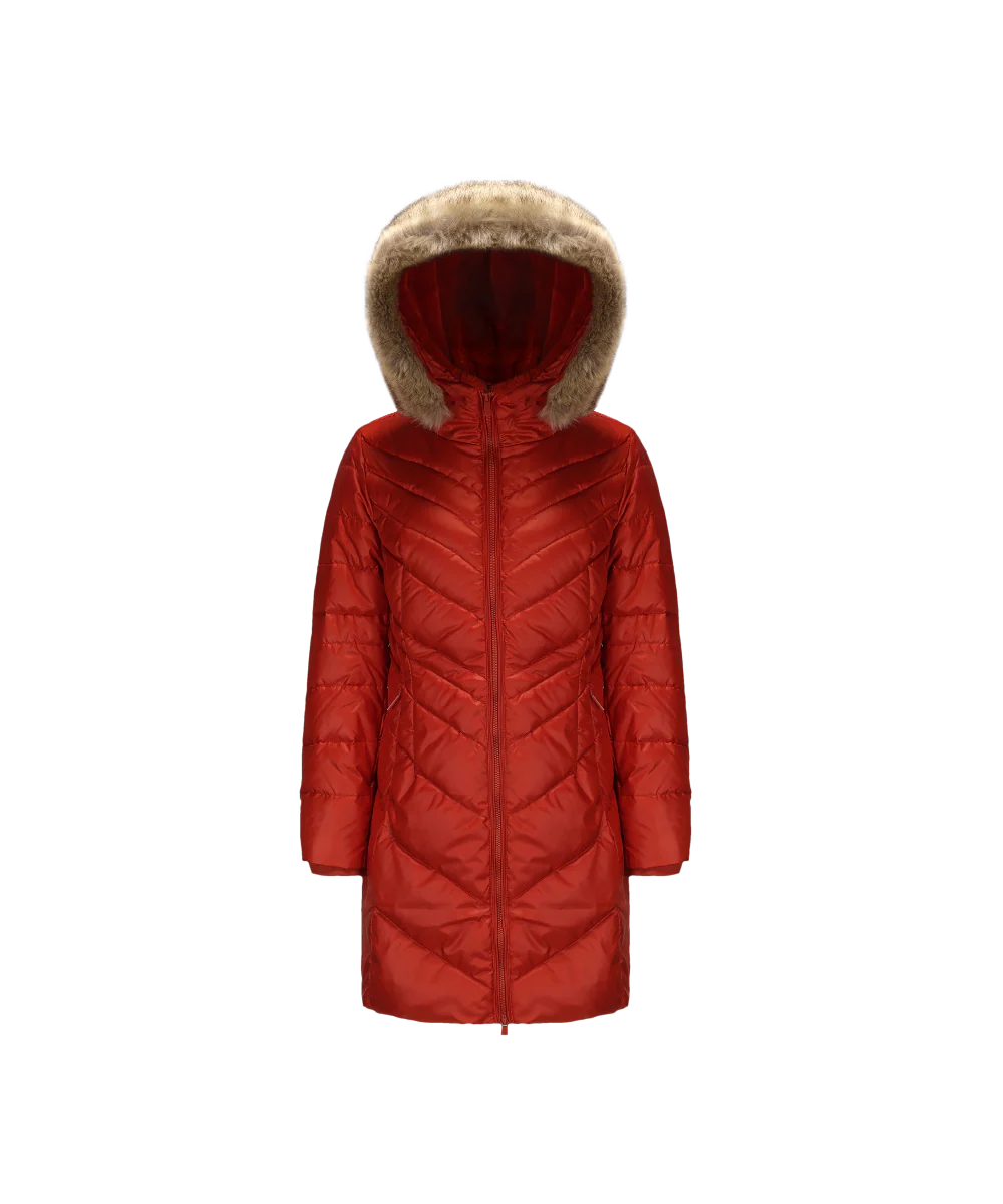 Women's Chevron Quilted Down Jacket - Image 9