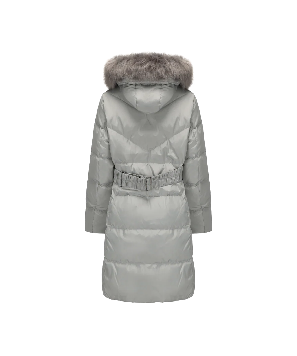 Women's Full Length Down Jacket With Hood - Image 11