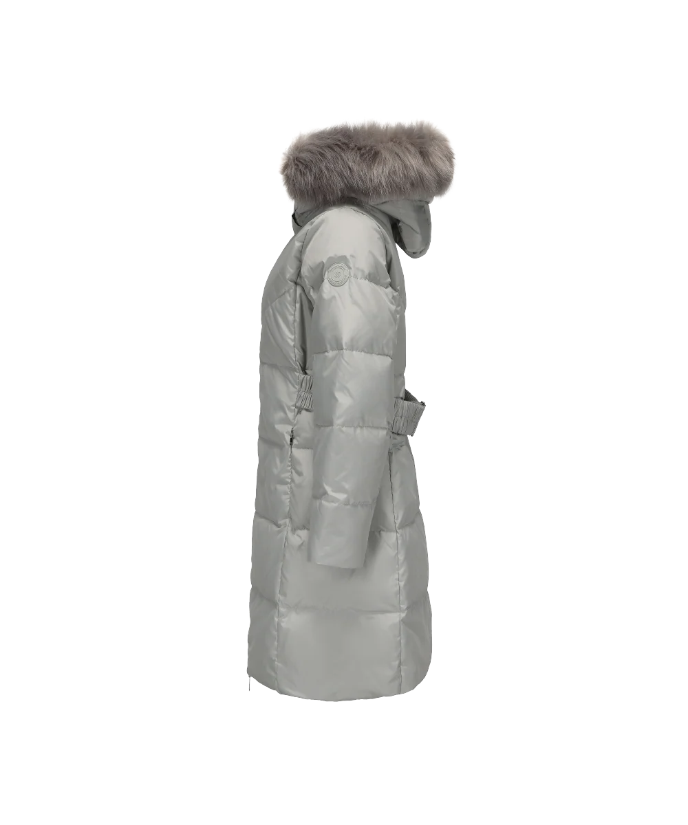 Women's Full Length Down Jacket With Hood - Image 12
