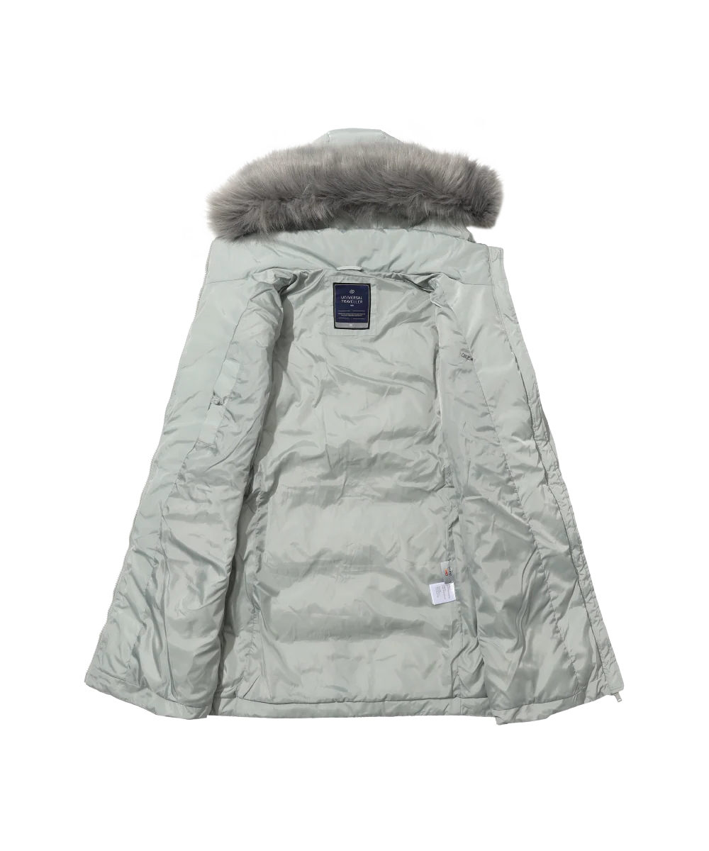 Women's Full Length Down Jacket With Hood - Image 13