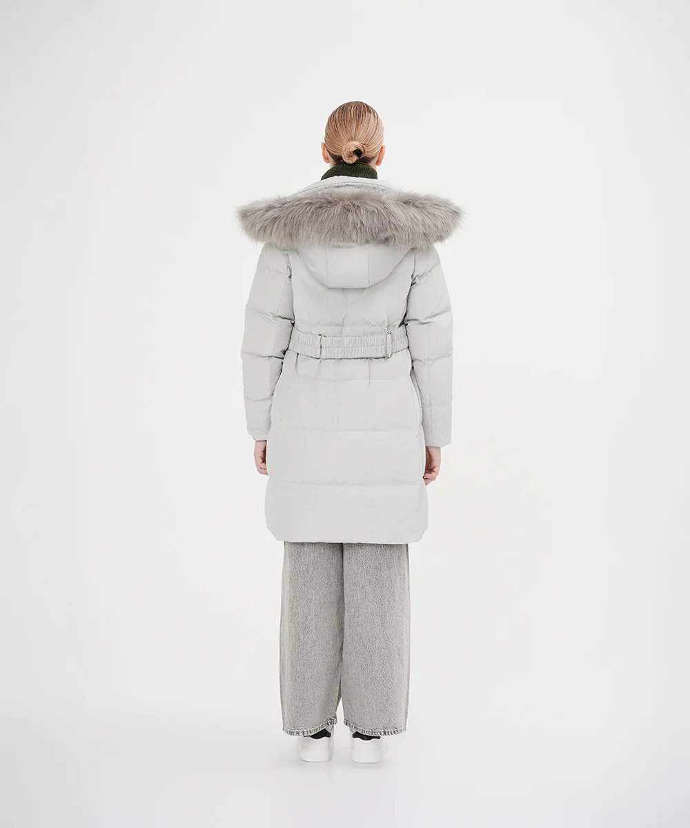 Women's Full Length Down Jacket With Hood - Image 2