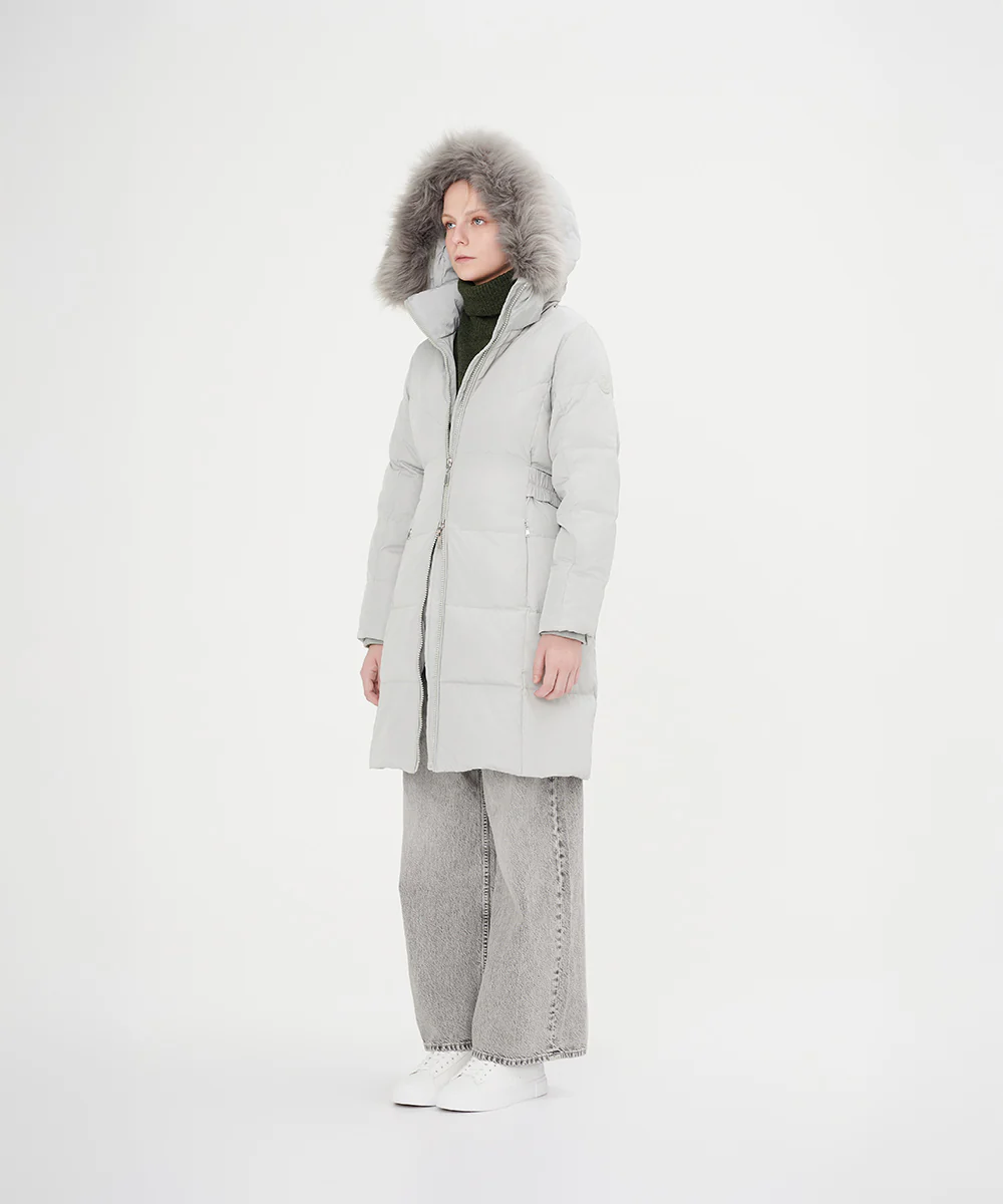 Women's Full Length Down Jacket With Hood - Image 4