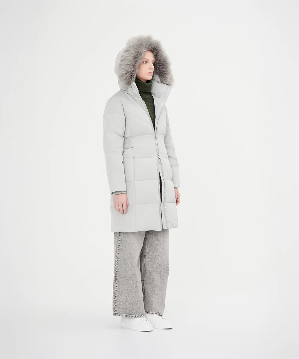 Women's Full Length Down Jacket With Hood - Image 5