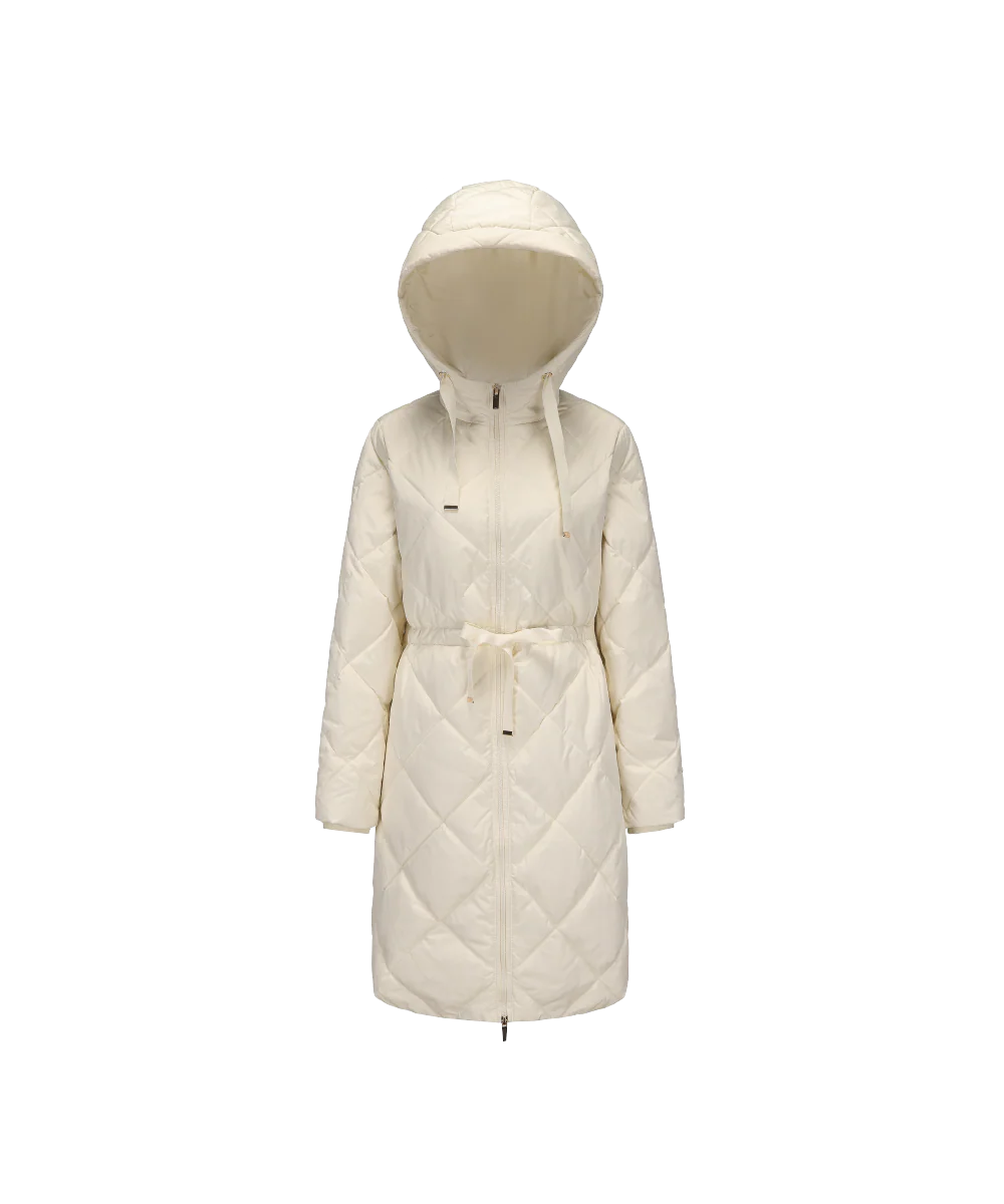 Women's Elegant Diamond Quilted Down Jacket - Image 13