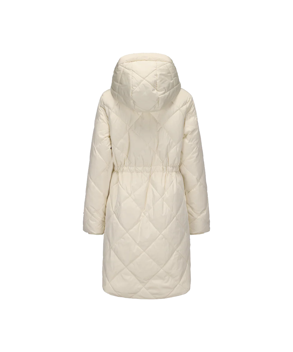 Women's Elegant Diamond Quilted Down Jacket - Image 14
