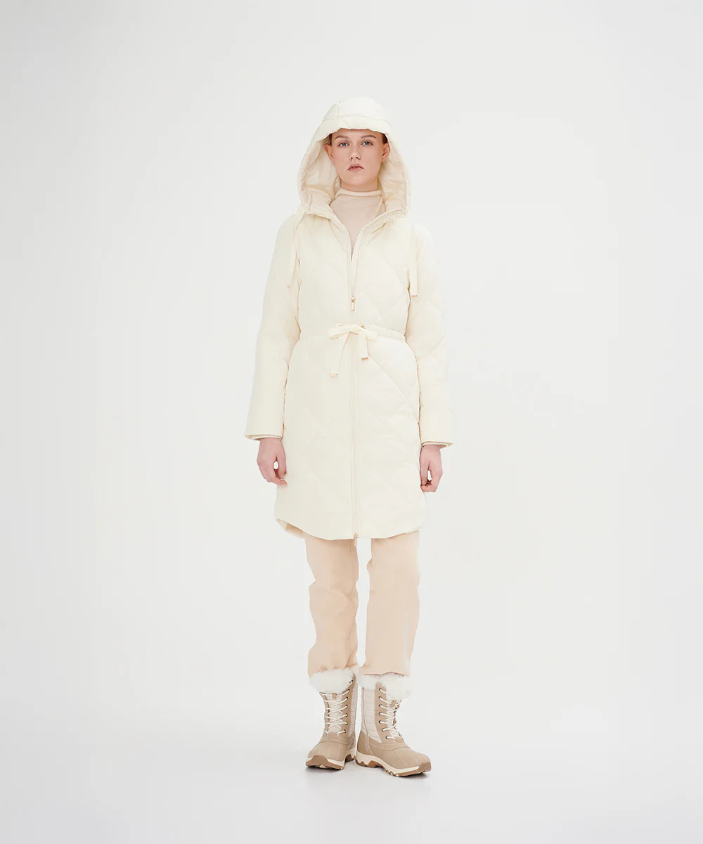 Women's Elegant Diamond Quilted Down Jacket - Image 3