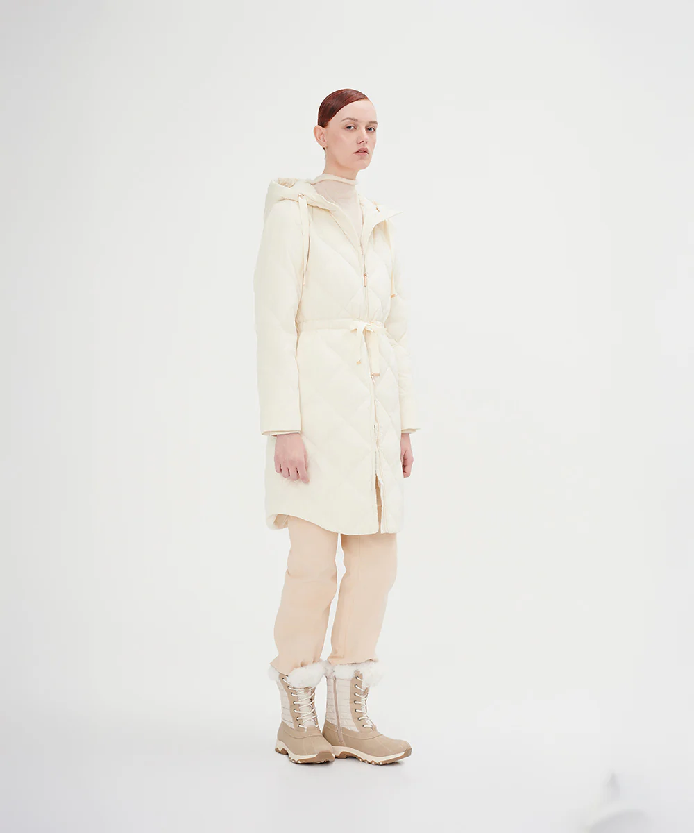 Women's Elegant Diamond Quilted Down Jacket - Image 6