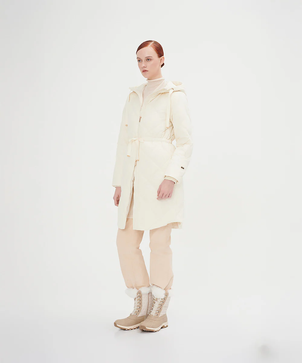 Women's Elegant Diamond Quilted Down Jacket - Image 7