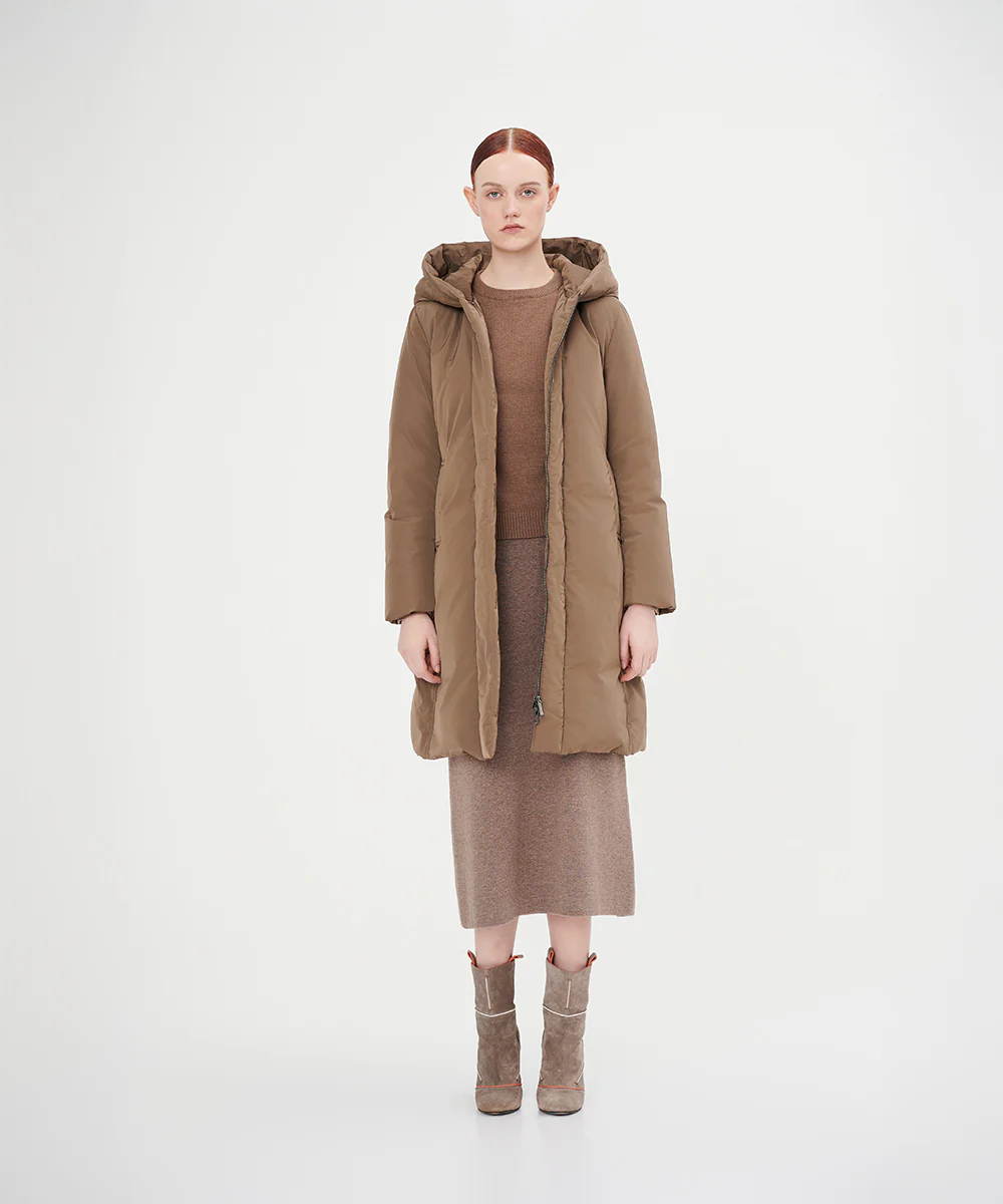 Women's Belted Full Length Down Jacket - Image 4