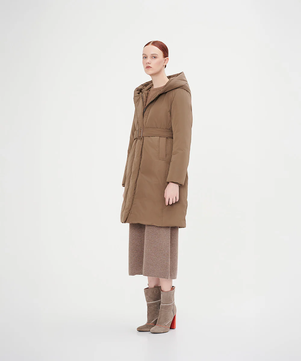 Women's Belted Full Length Down Jacket - Image 8
