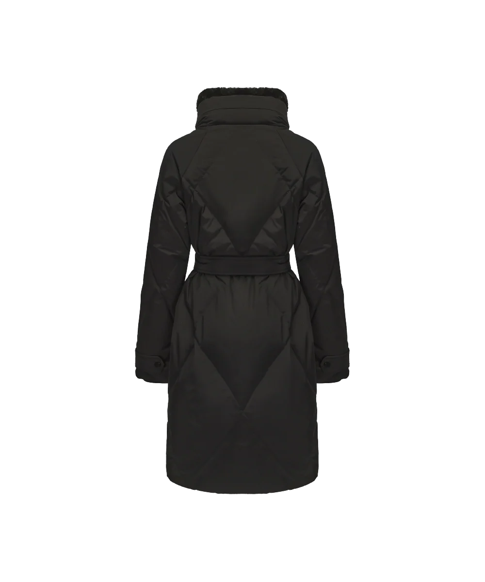 Women's Soft Fleece Collar Down Jacket With Hood - Image 10