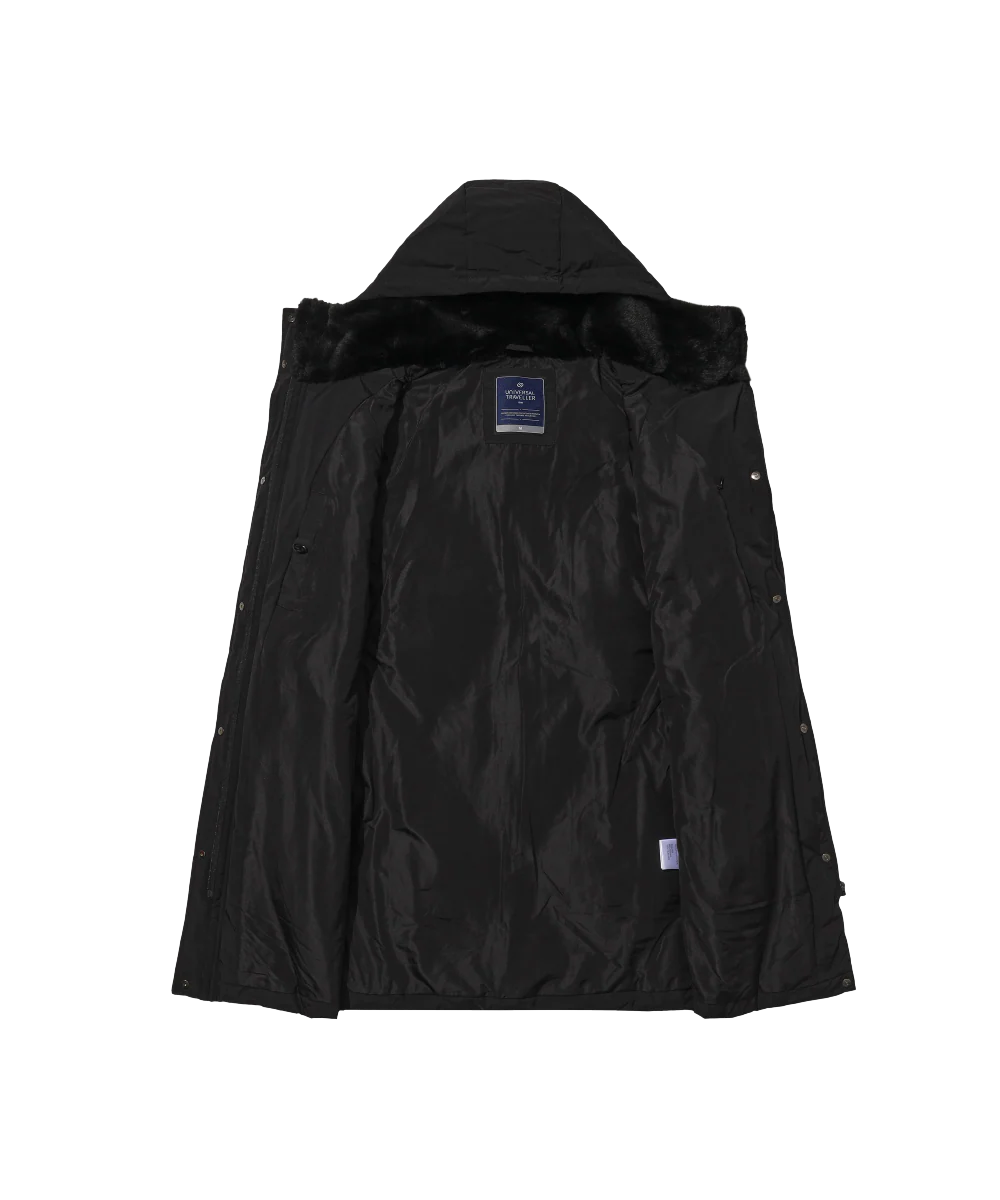 Women's Soft Fleece Collar Down Jacket With Hood - Image 12