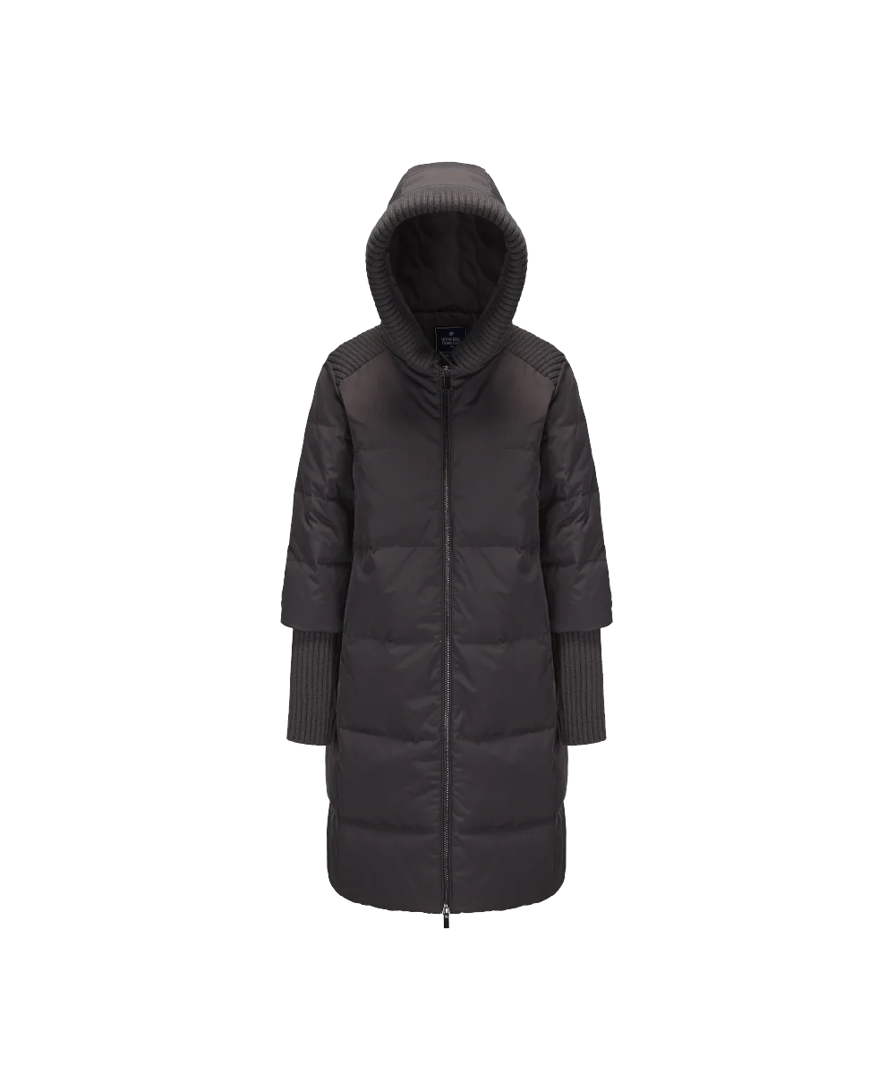 Women's Boxy Down Jacket With Chunky Rib - Image 10