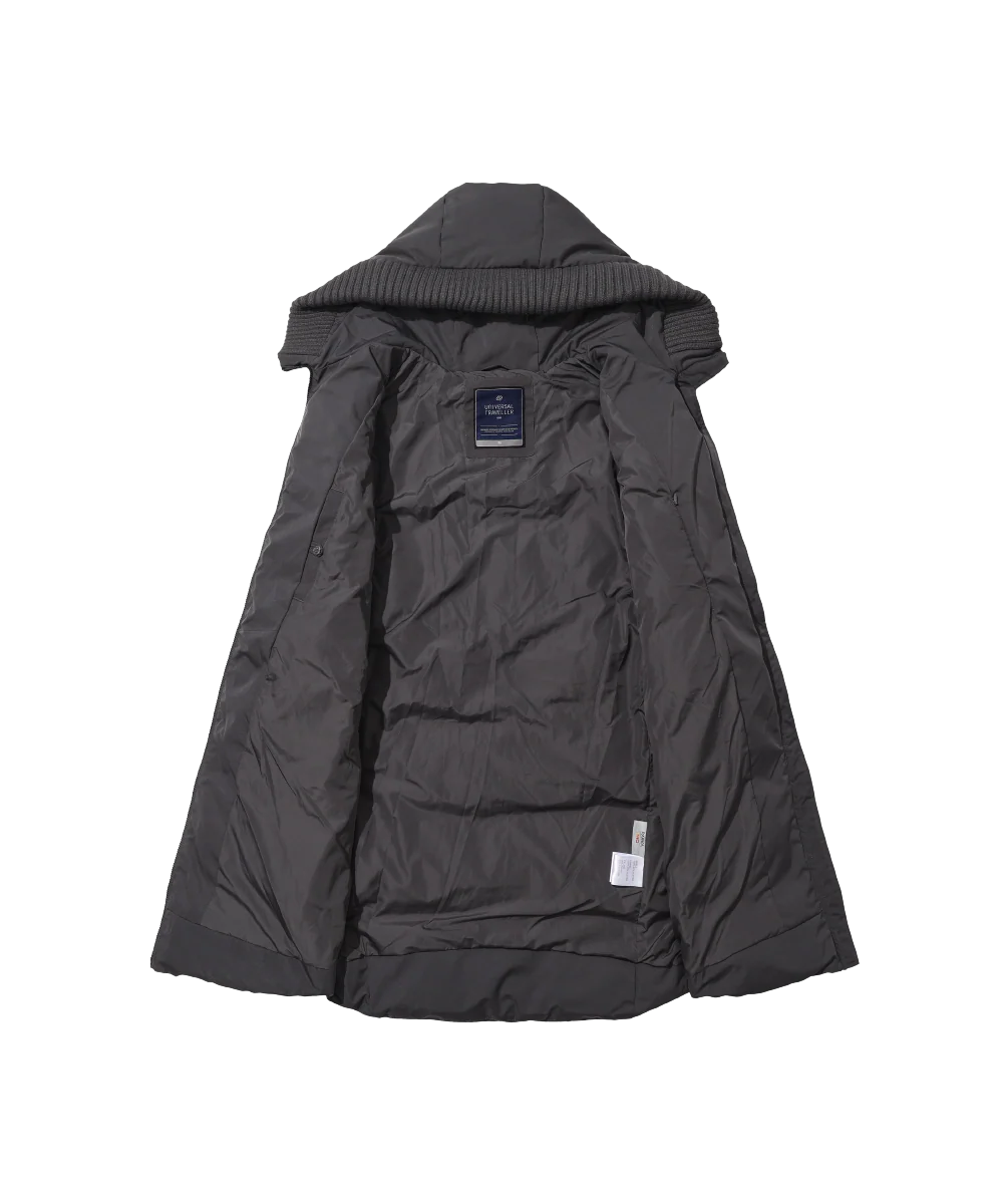 Women's Boxy Down Jacket With Chunky Rib - Image 13
