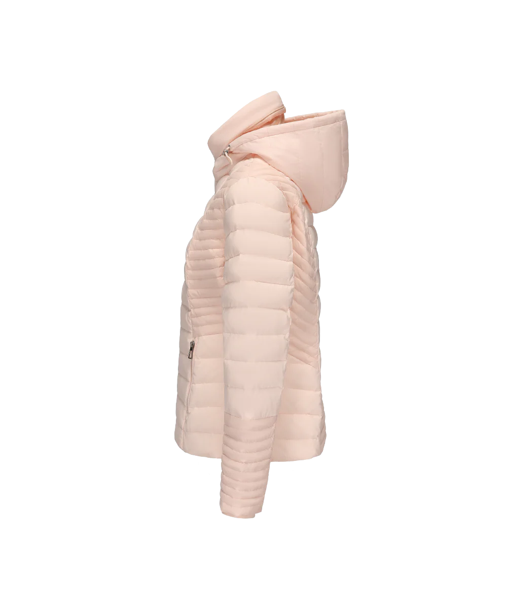 Women's Concealed Hood Slim Fit Down Jacket - Image 12
