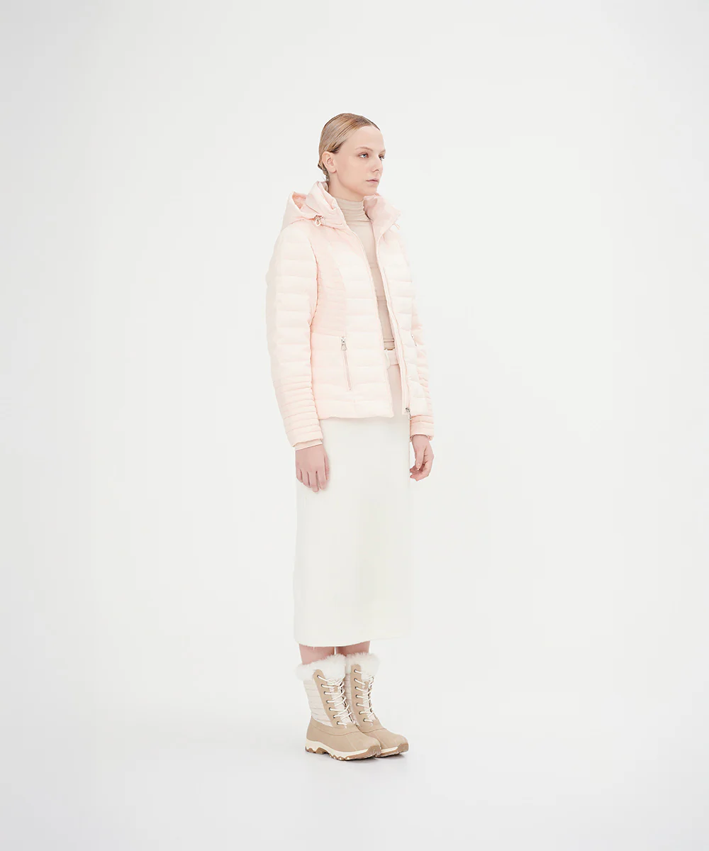 Women's Concealed Hood Slim Fit Down Jacket - Image 3