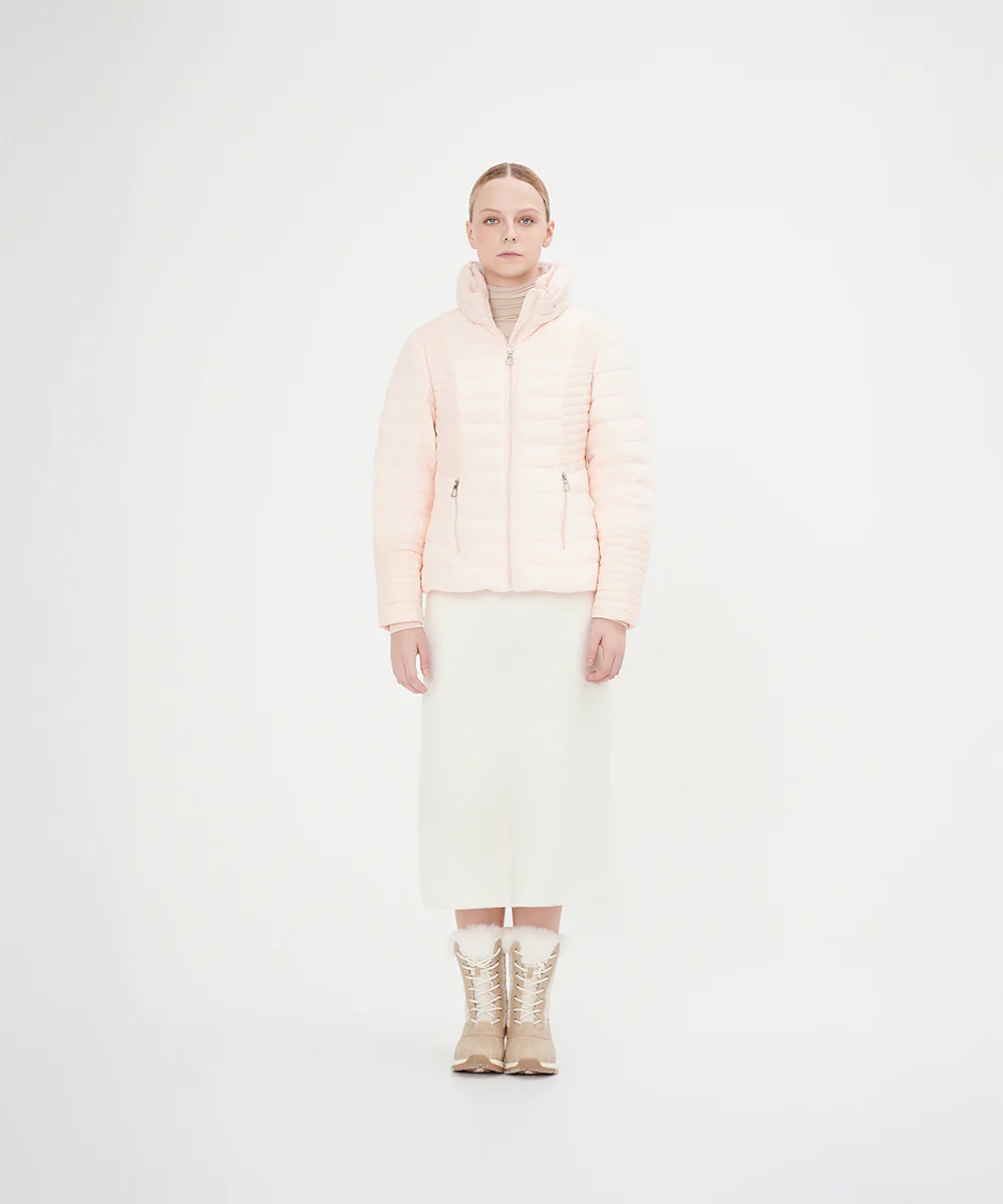 Women's Concealed Hood Slim Fit Down Jacket - Image 4