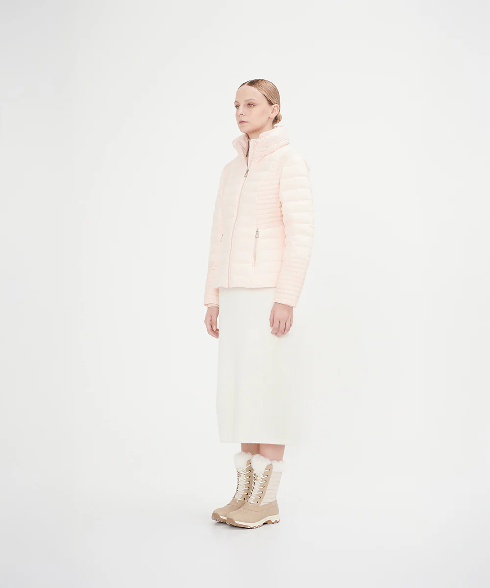 Women's Concealed Hood Slim Fit Down Jacket - Image 5